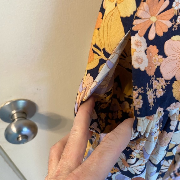 Free People Park Slope Maxi Dress in Navy Combo Size M - Picture 6 of 10